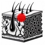 Schéma : coupe longitudinale de la peau